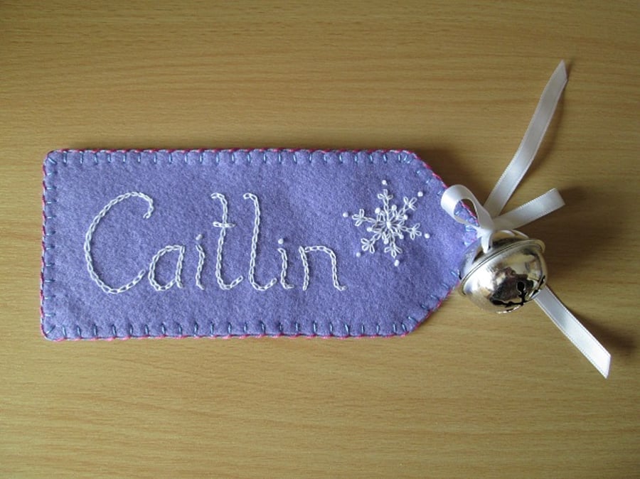 Personalised Christmas Stocking or Sack Name Tag - 6 to 10 letters