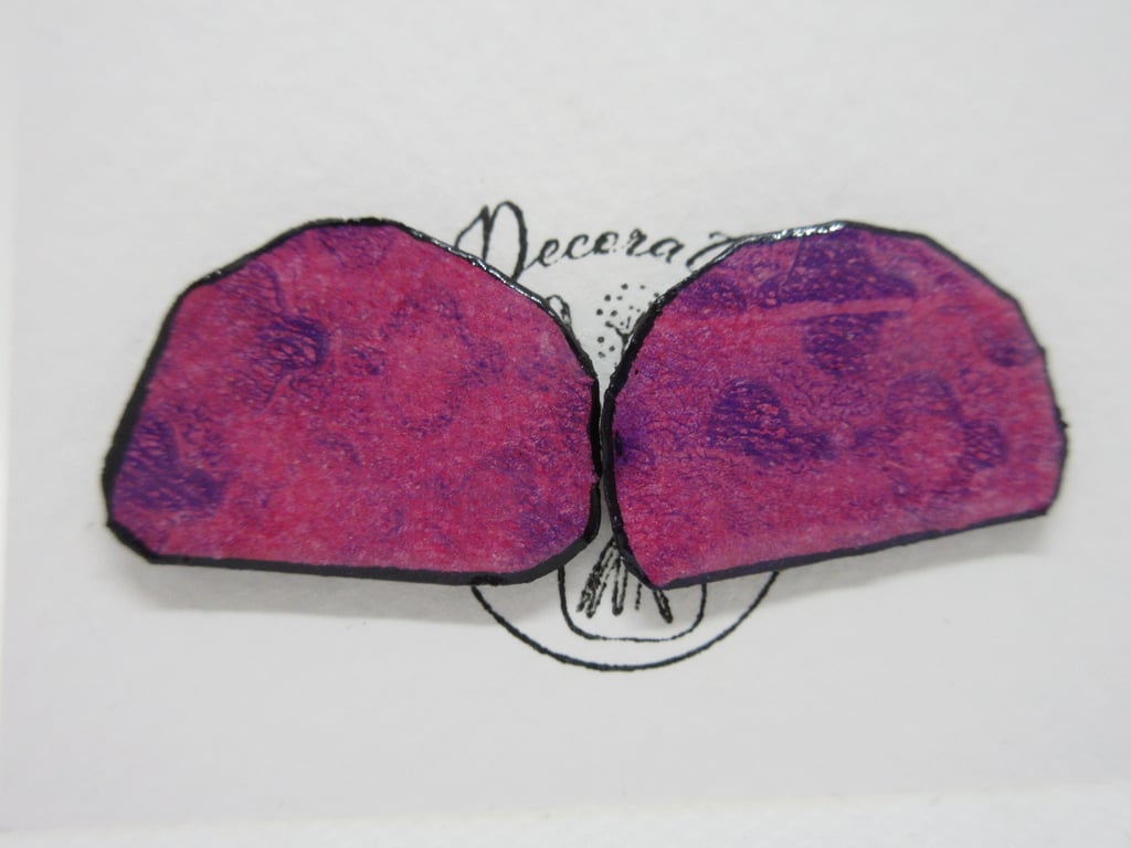 Pink Gel Printed Stud Earrings Hand Stamped Botanical