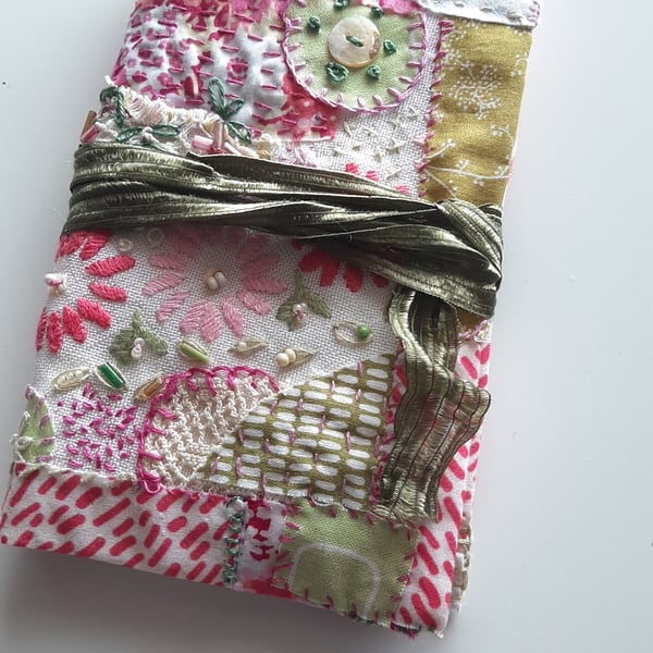 Needle Book, Hand Made, Hand Stitched, Vintage Fabric, Unique