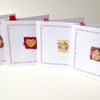 Christmas Cards,Pk Of Five,Handmade 'Gingerbread Design'Xmas Cards