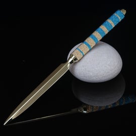 Letter Opener in Teal and Gold