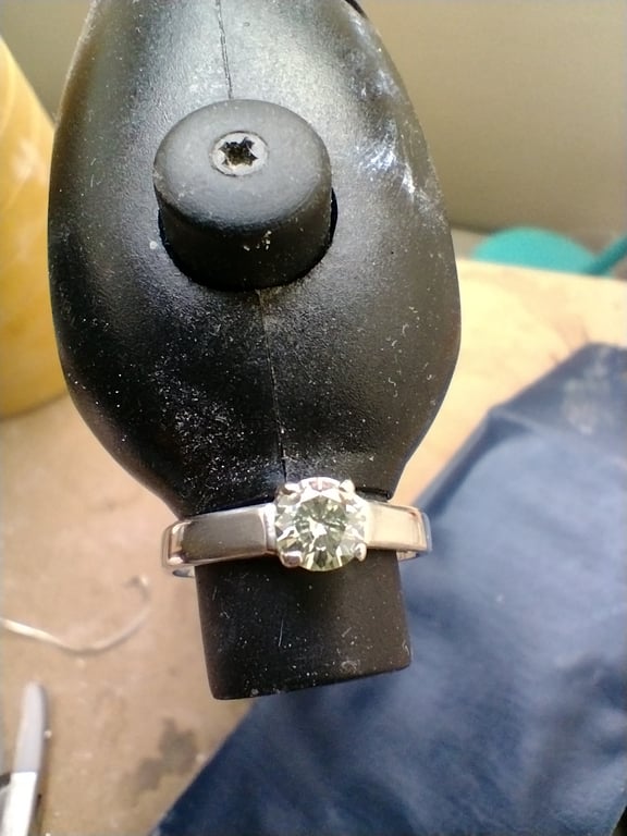 5mm Charles & Colvard Moissanite engagement ring set in sterling silver