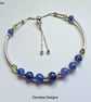 AA Tanzanite & Peridot Bangle Style Sterling Silver Bracelet  - Image 7