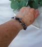 Blue Gemstone Necklace or Wrap Bracelet on Waxed Cord - Image 3