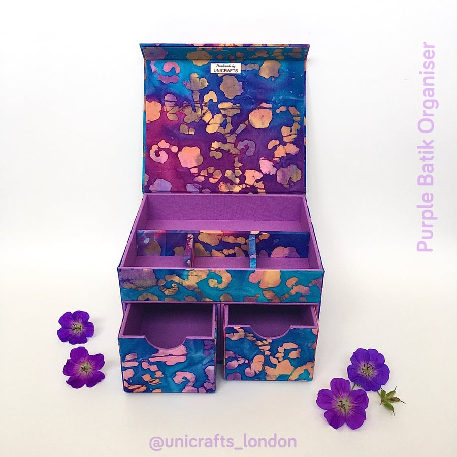 Purple Batik Handmade Organiser 