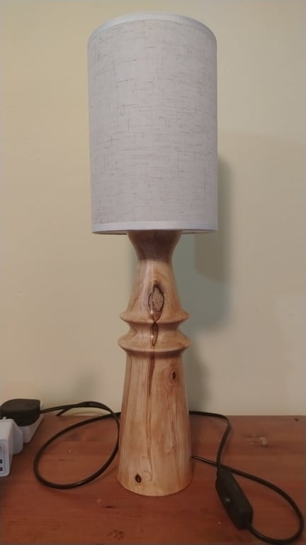 Wood Turned Table Lamp (Ash)