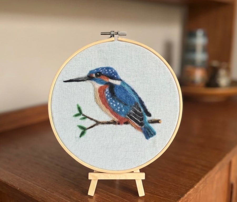 Needle Felted Kingfisher Wall Art