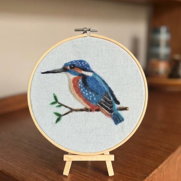 Needle Felted Kingfisher Wall Art