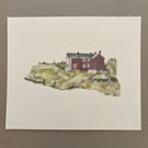 Local landscape scenery gouache painting 