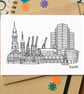 Bootle Liverpool Skyline Greetings Card - Image 1