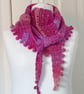Crocheted Colours of Sunset Scarf with a Bobble Edging 