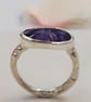 Handmade Organic Silver Ring with Trapiche Amethyst - Size N - Image 8