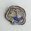 Brooch with Embroidered Mouse