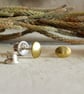 Minimalist brass & sliver stud earrings – small oval studs for everyday - Image 1