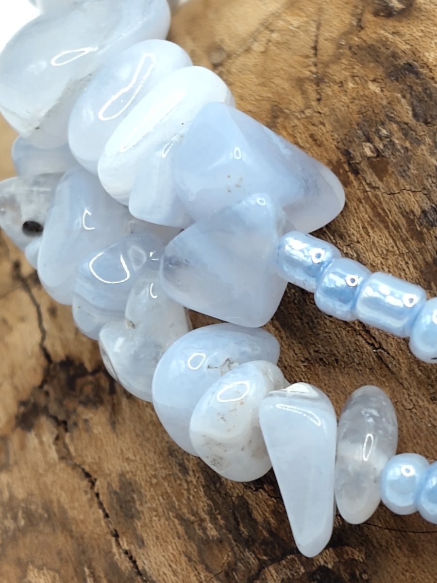 Fairy Core. Blue Lace Agate Stone Shard Bracelet by BDS.