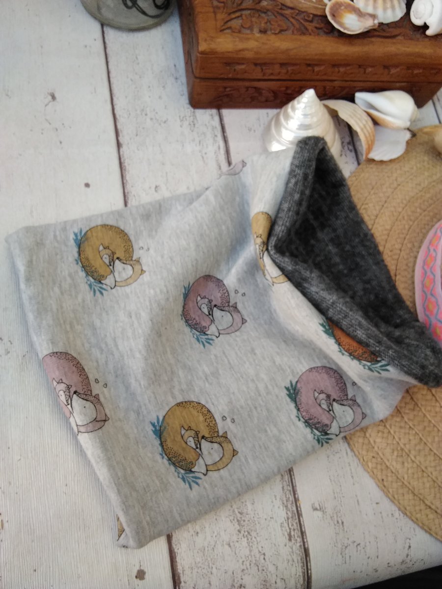 Dog Snood medium to large Fox Print