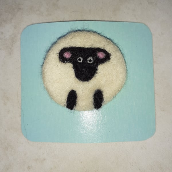 Needle Felted Sheep Brooch