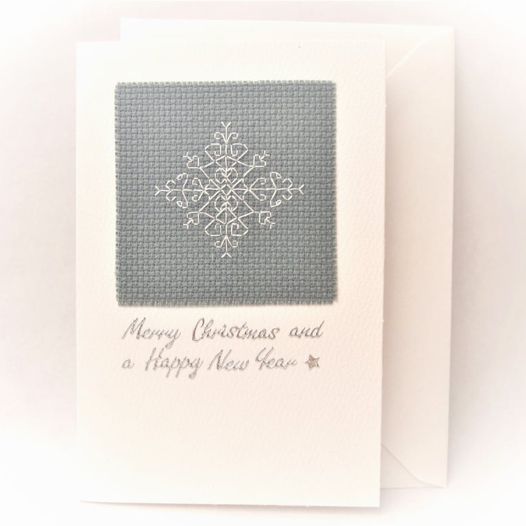 Christmas Snowflake Cross Stitch card 