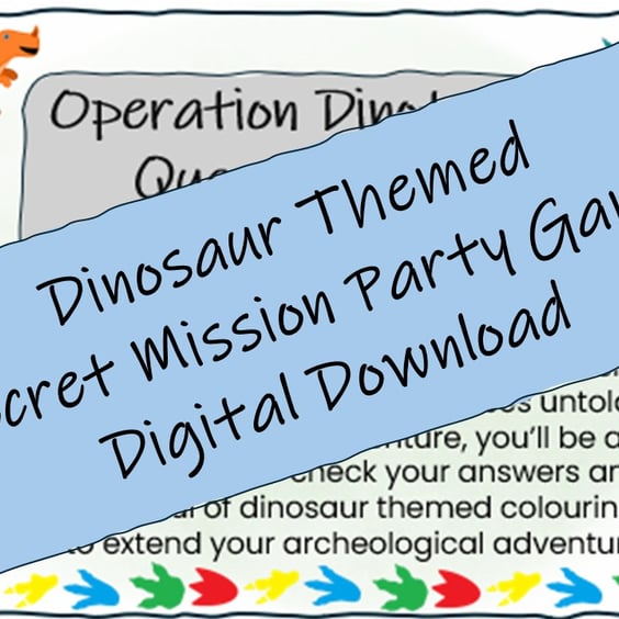 Dinosaur Themed Secret Mission - Escape Room for Kids, Printable Party Game