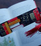 Hand painted wooden bookmarks red