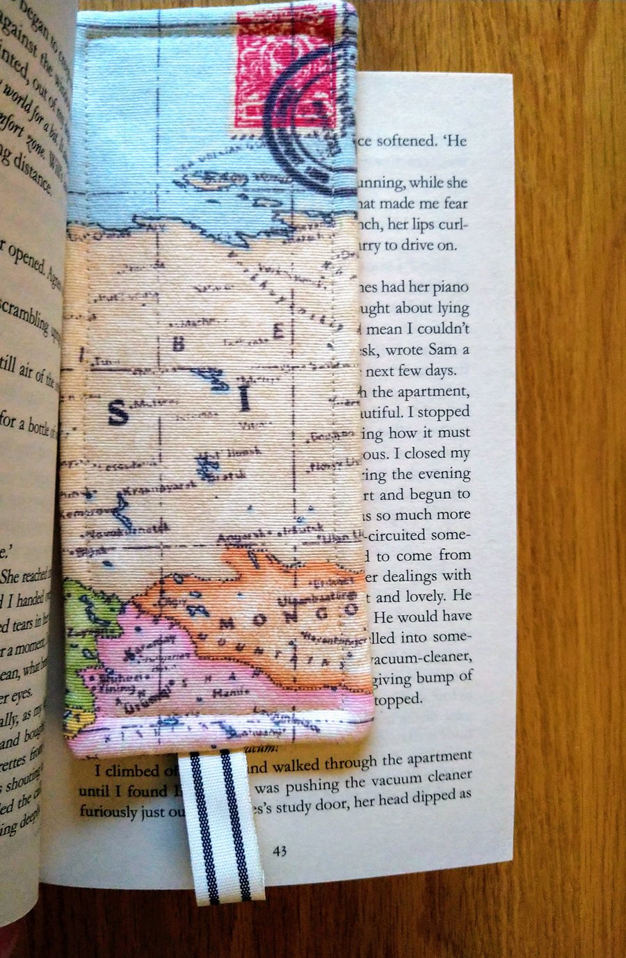Bookmark with world map