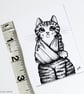 SALE - Sad Tabby Cat Wearing a Sling - Inktober 2019 - Day 19 - Ink Drawing - Image 3