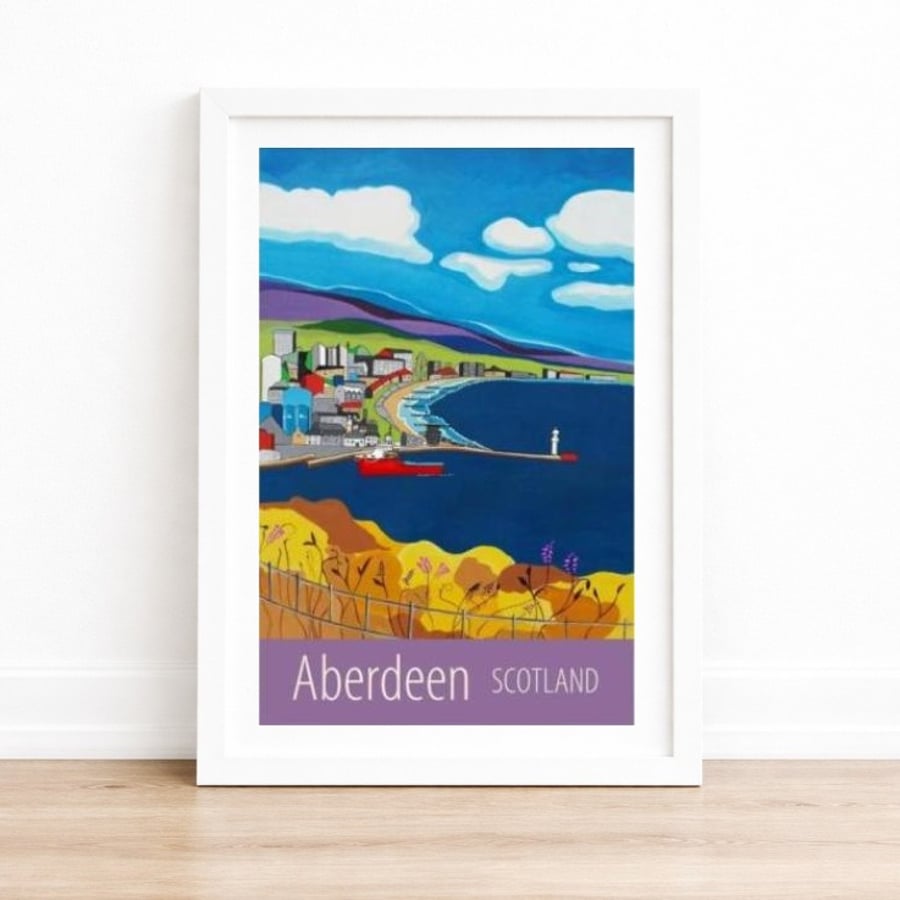 Aberdeen travel poster print by Susie West