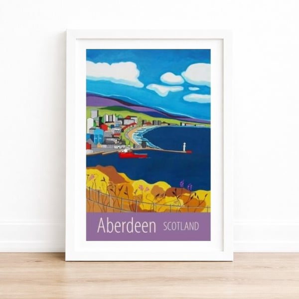 Aberdeen travel poster print by Susie West