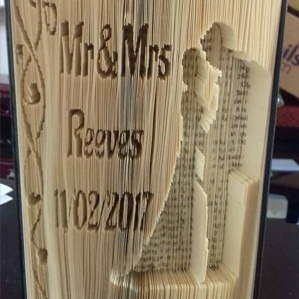 Wedding Vines CUSTOM CUT & FOLD book folding pattern - EMAILED PDF PATTERN