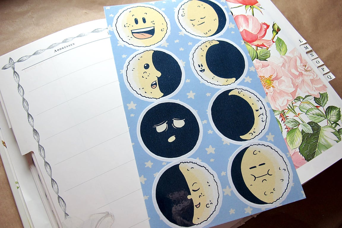 Moon Phase Themed Stickers
