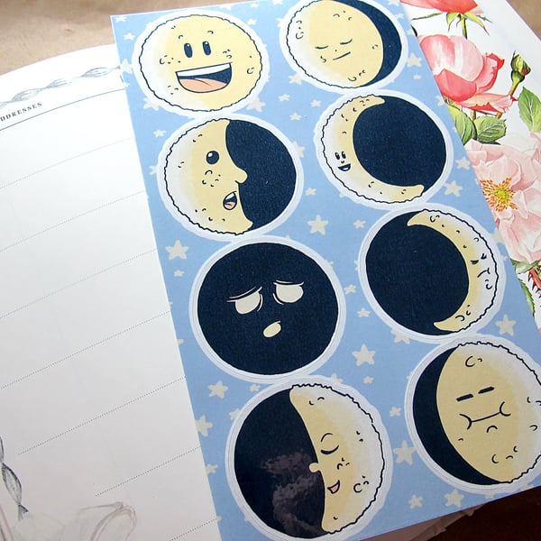 Moon Phase Themed Stickers