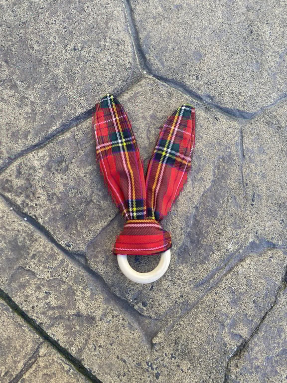 Royal Stewart Tartan Bunny Ears Teether
