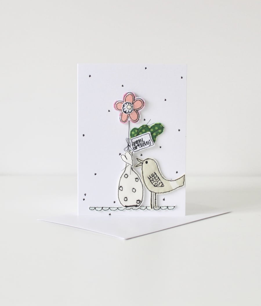 'Happy Birthday' - Handmade C6 Blank Card