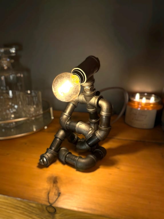 The Thinking Man Industrial Iron Pipe Lamp