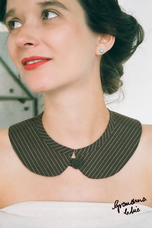 Handmade brown stripe collar 