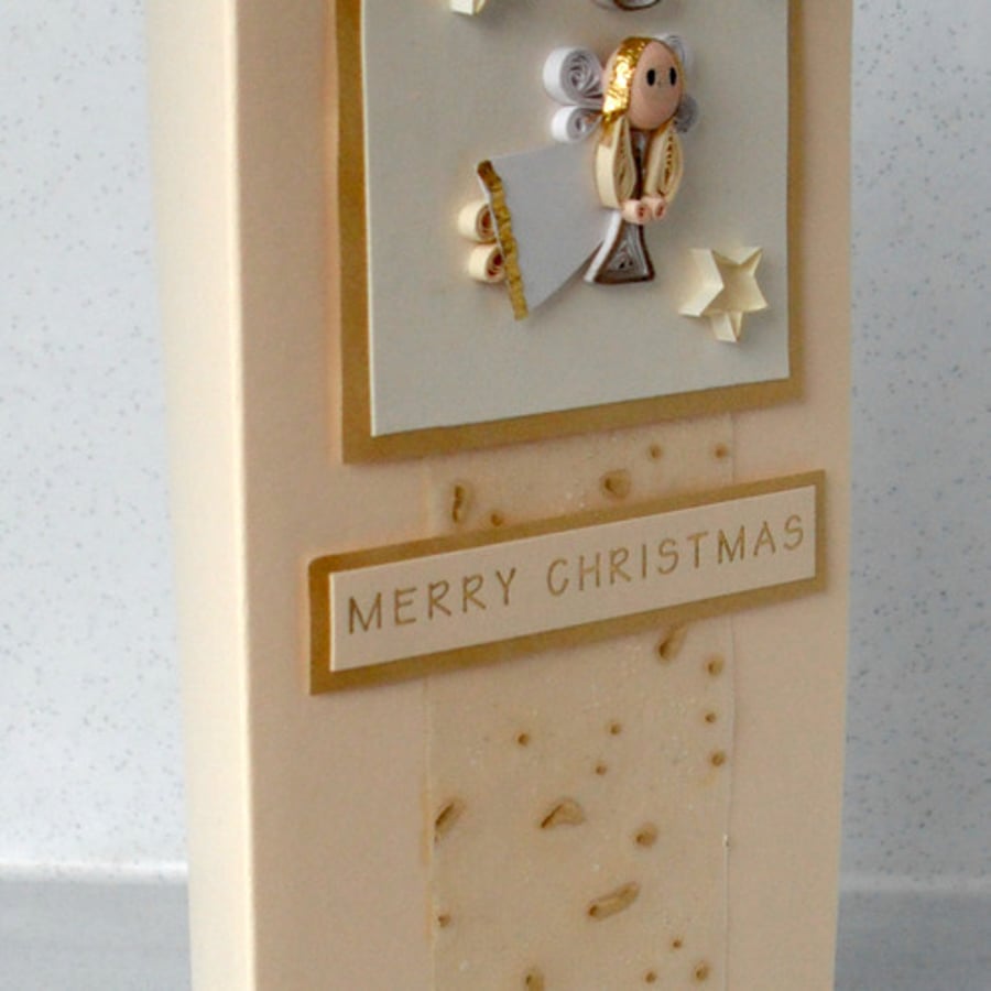 Beautiful quilled angel Christmas card