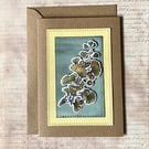 Handmade Ginkgo Leaf Greeting Card 