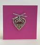 'Love' heart card with detachable decoration - Image 1