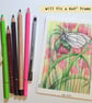 Black-veined white butterfly original postcard size drawing, artwork - Image 9