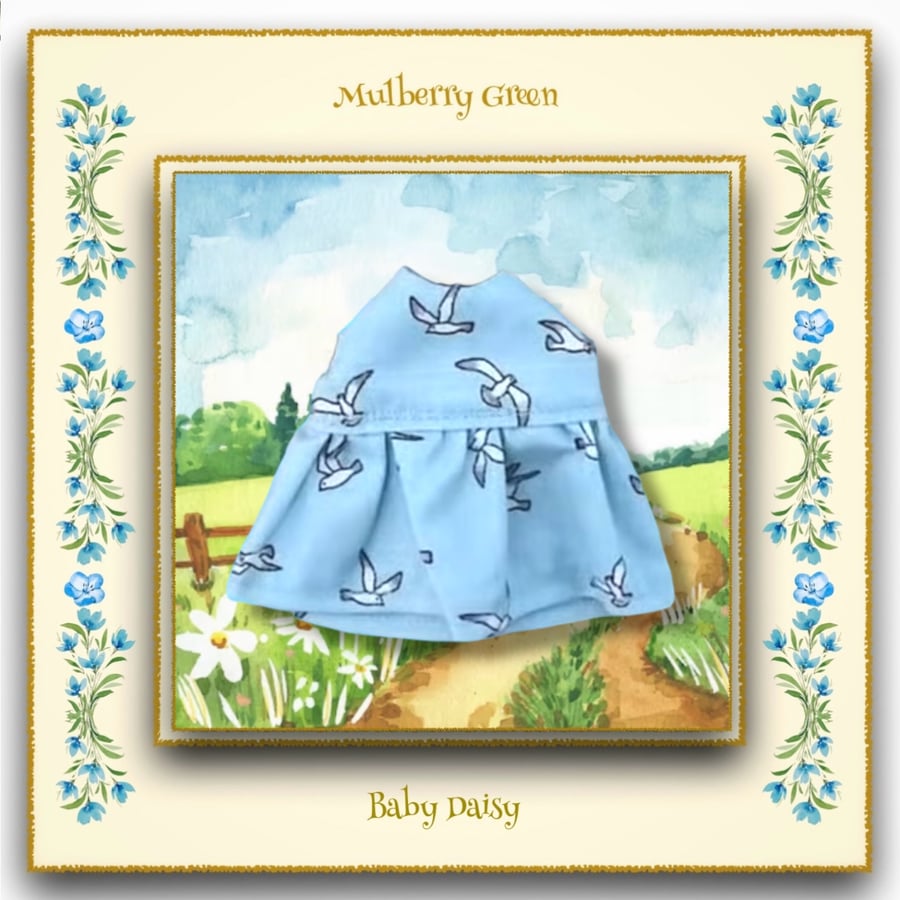 Pale Blue Seagull Dress for Baby Daisy 