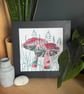 Wild Mushroom Wall Art, Limited Edition Handmade Screenprint