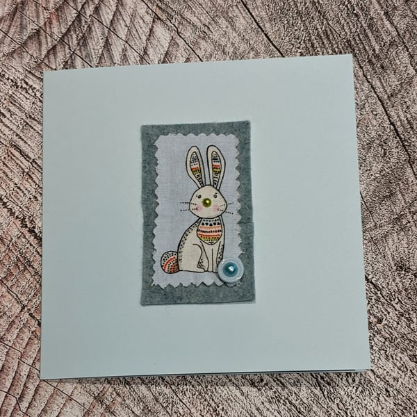 Happy hare hand made greeting card