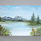 art painting original watercolour small format landscape ( ref FA 460 B2 )