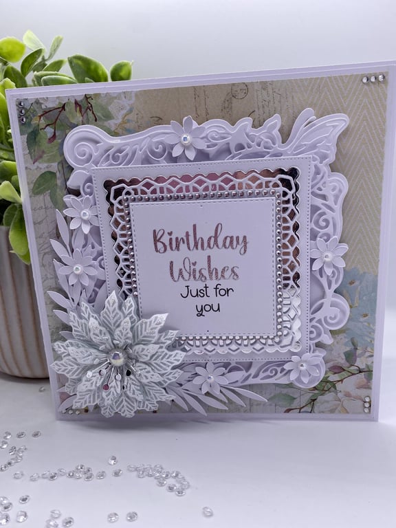 NEW Luxury 7 x 7 traditional standing Birthday Card