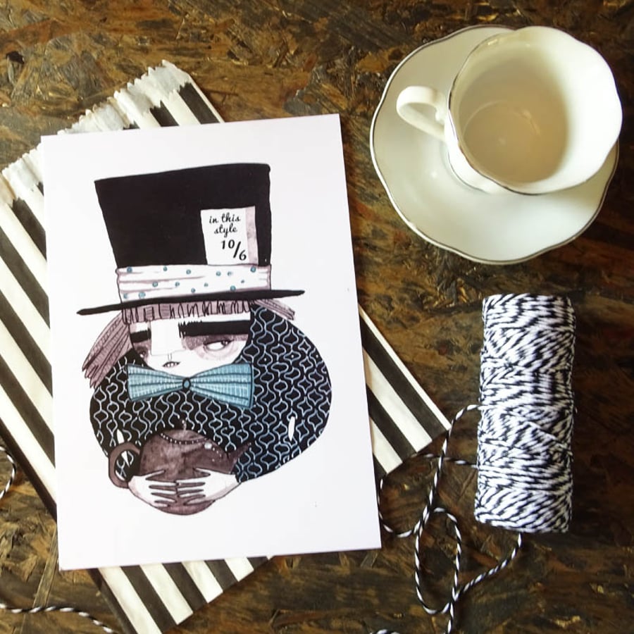 'Mad hatter' small Poster Print