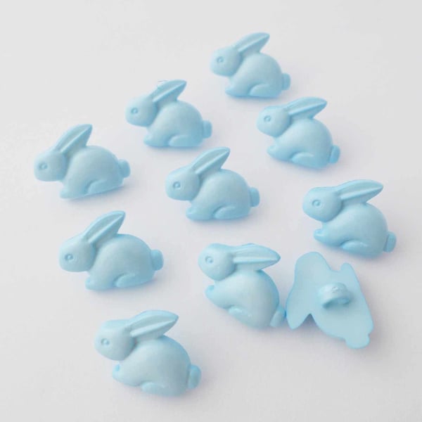 Blue Bunny rabbit baby buttons for knitting and crochet 15mm