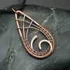 Hammered & Wire Woven Copper Spiral Pendant