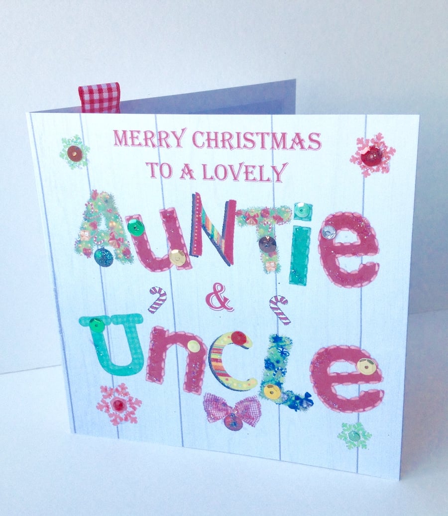 Christmas Card Family,Auntie &Uncle,Design, Handmade,Can Be Personalised