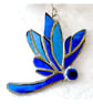 Dragonfly Suncatcher Stained Glass Blue Closed Wing - Image 5