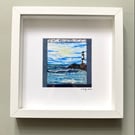 To the Lighthouse,  hand embroidered sea view, typical English seaside